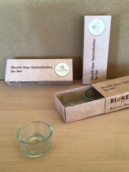 Glashüllen für Öko- Teelichter