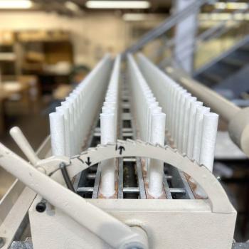 Preview: Olivenwachsstabkerze kristallin