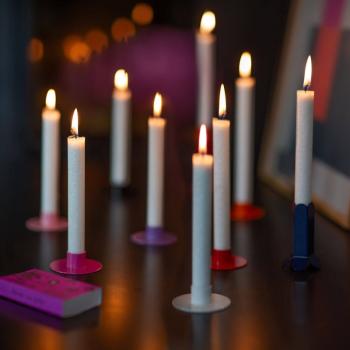 Preview: Olivenwachsstabkerzen kristallin 10 Stück