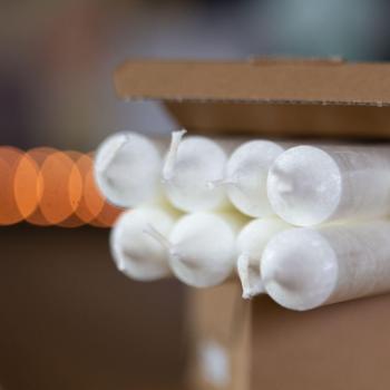 Olivenwachsstabkerzen kristallin 10 Stück