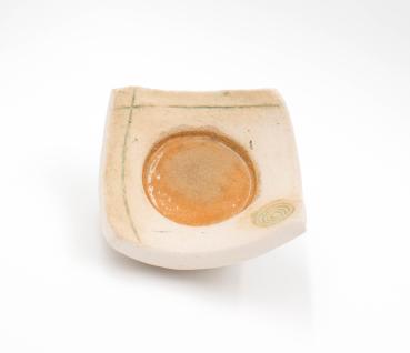 Keramikuntersetzer Spirale klein ~ braun ~ eckig