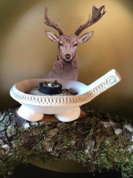 Preview: Keramikräucherschale mit Rändelmuster