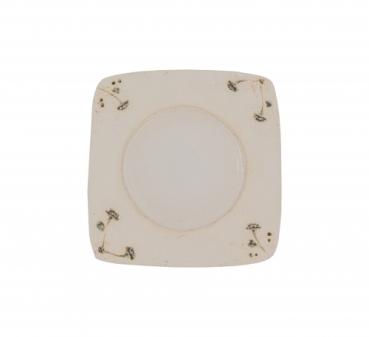 Keramikuntersetzer Blumen gross ~ weiss