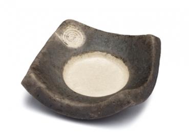 Keramikuntersetzer Spirale klein ~ schwarz ~ eckig