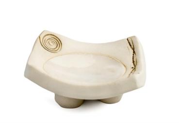 Keramikräucherschale eckig mit Spirale