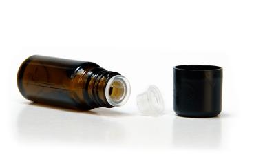 Preview: Braunglasflasche leer mit Verschluss 10ml