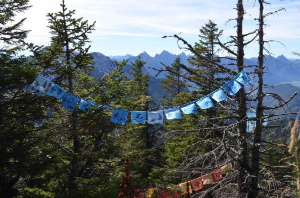 Gebetsfähnchen blau/grün M